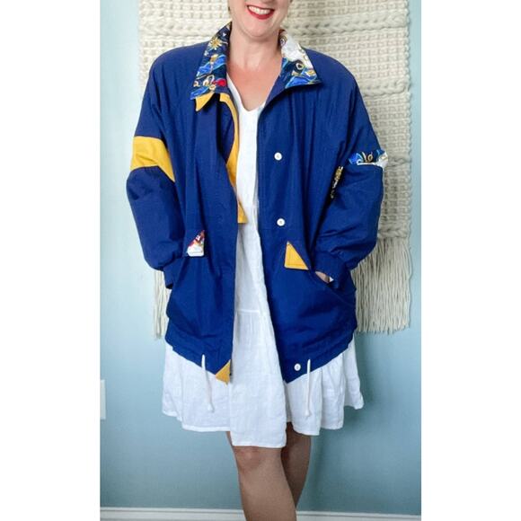 Vintage 90s preppy luxe lightweight all weather sailing jacket large size L - Picture 10 of 10